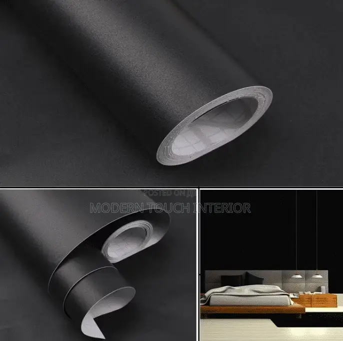 Adhesive Black Contact Wallpaper
