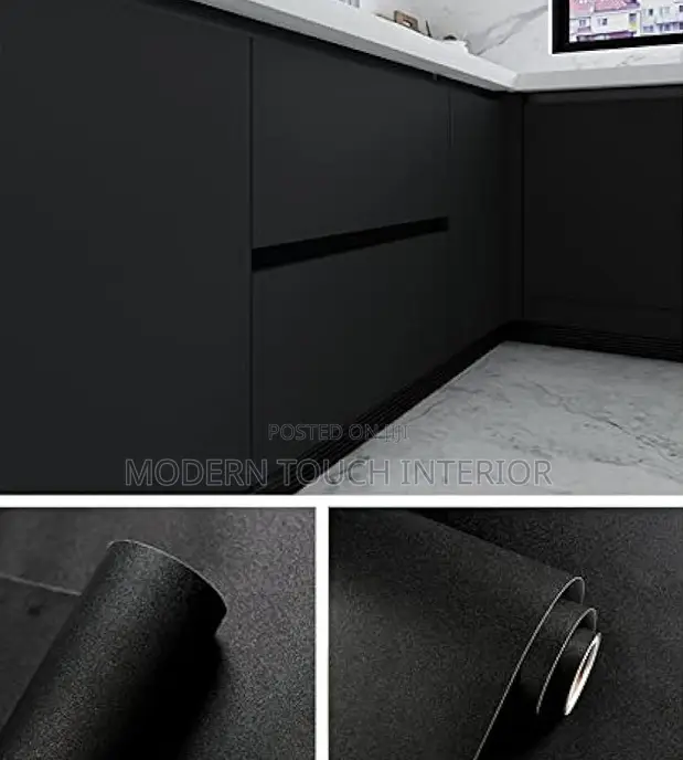 Peel and Stick Plain Black Contact Paper