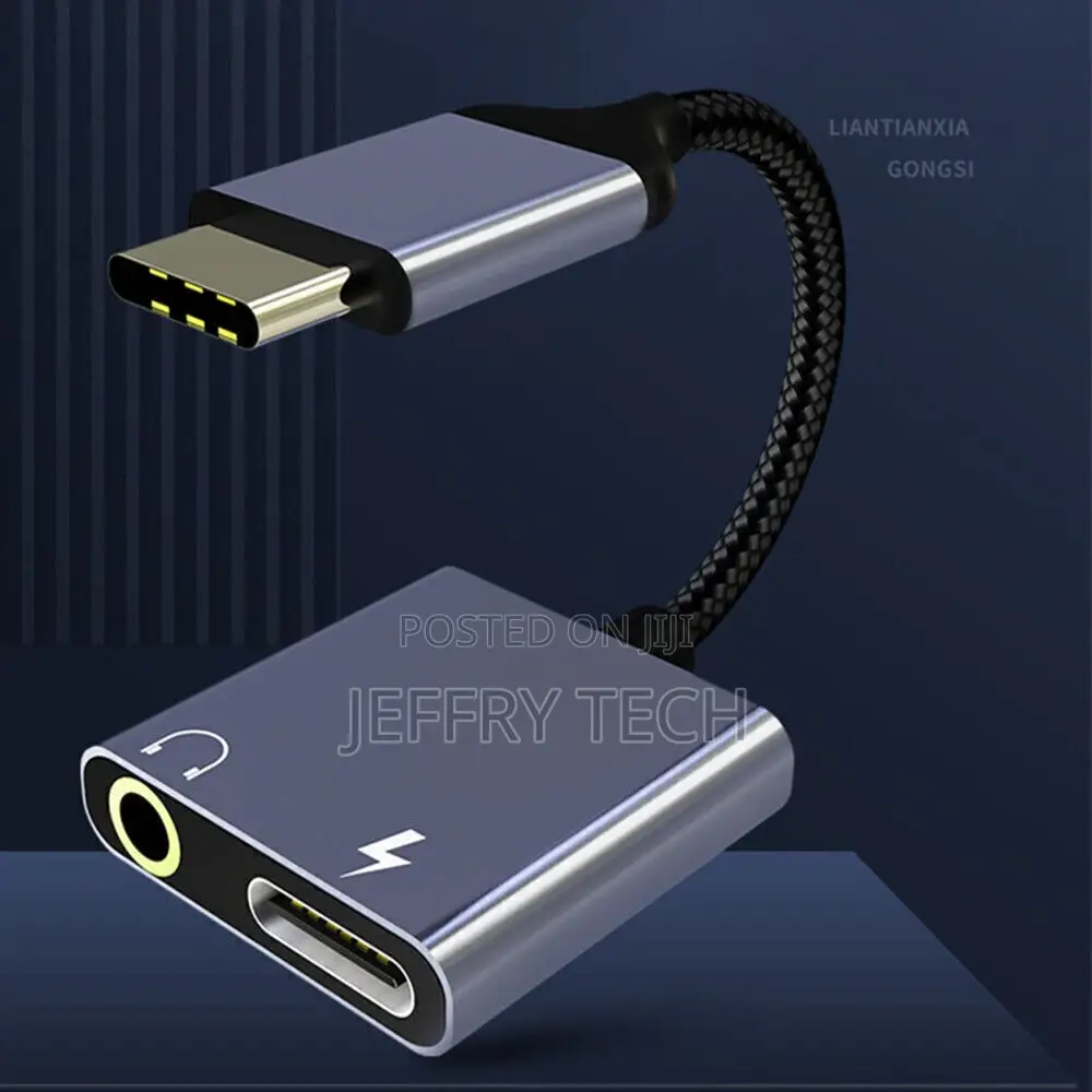 USB Type C to 3.5mm Aux Audio Cable Cord Adapter UK Charger