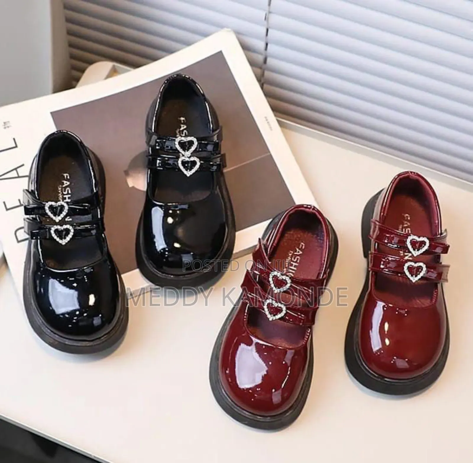 Maroon Black Kids Shoes