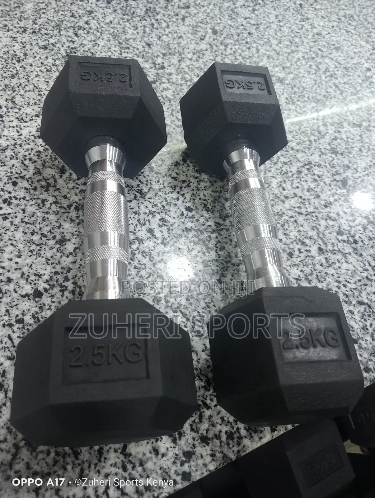 2.5kg Pair of Hexagon Dumbbells Rubber Coated Heavy Duty