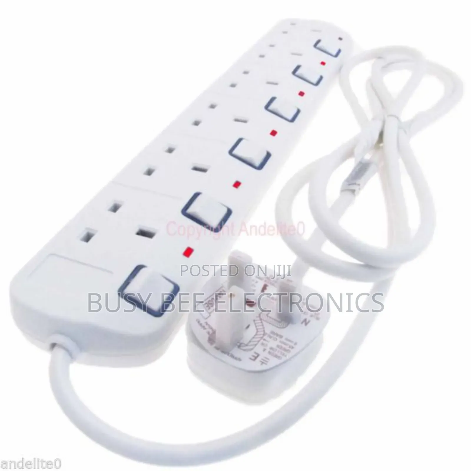 6-Way Power Extension Cable-White