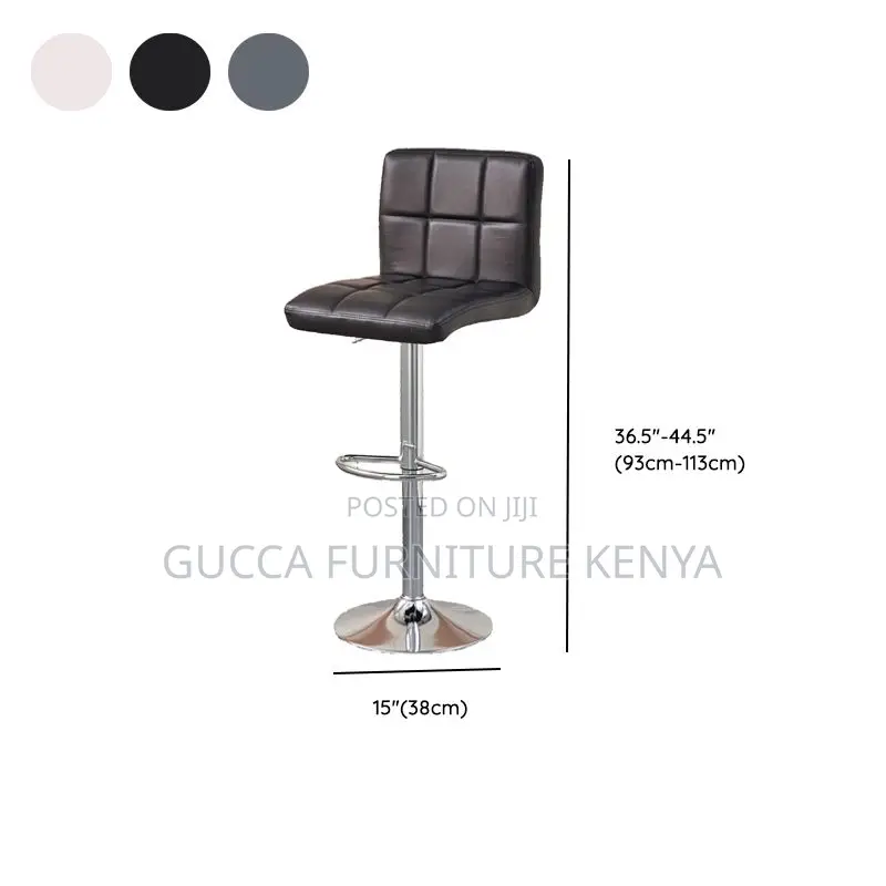 Home Chairs:Simple Midnight Black Height Adjustable Barstool
