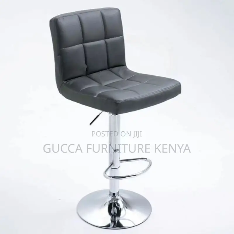 Home Chairs:Simple Midnight Black Height Adjustable Barstool