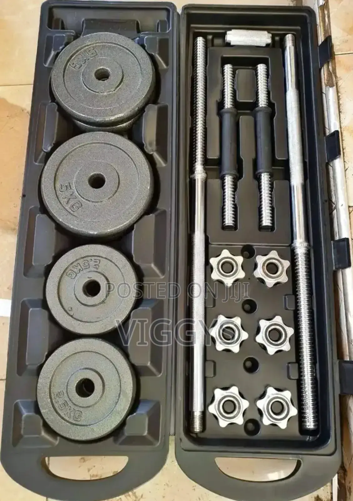 Black 50 KGS Dumbbells Chrome Cg-43