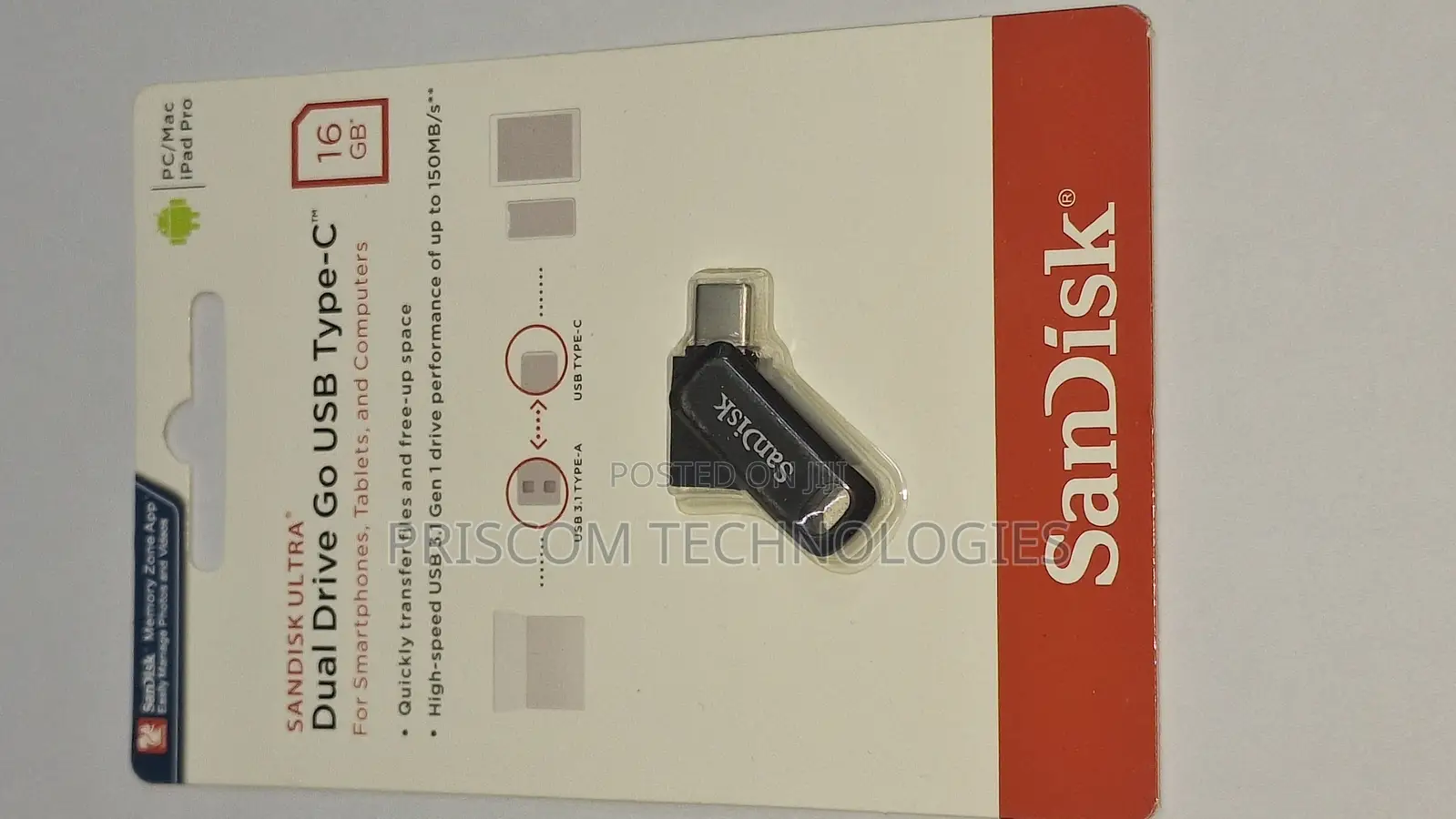 16GB Sandisk Flash Disk Drive Dual OTG USB Type C