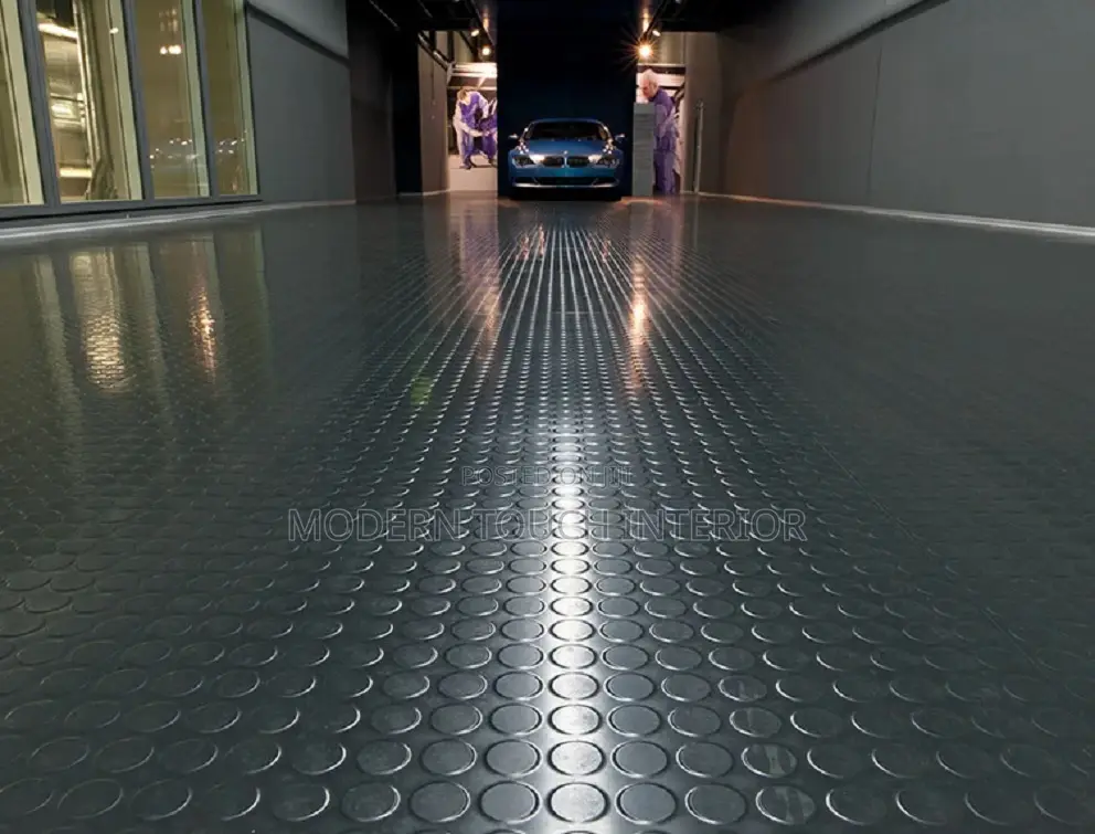 Black Coin Non-Slip Rubber Carpet