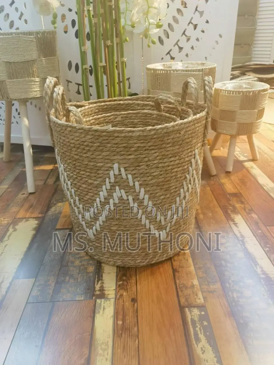 Decorative/ Storage High Quality Set of 3 Handmade Baskets