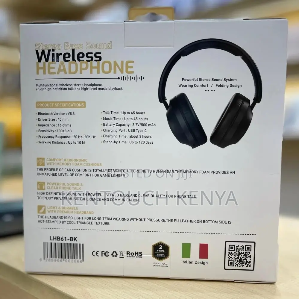 Levore Wireless Headphones Stereo Bass Sound - Lhb61-Bk