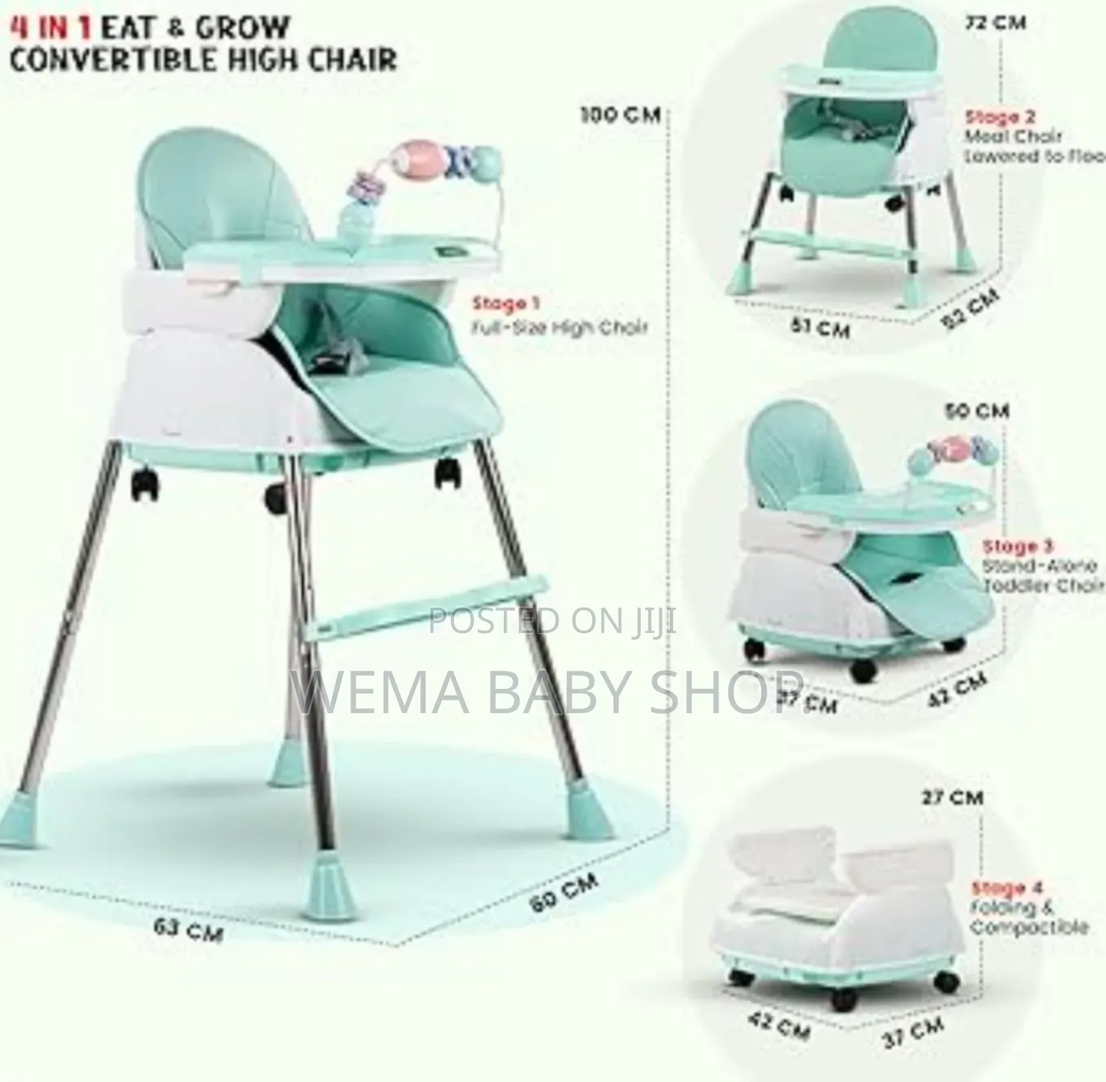 4 in 1 Convertible High Baby Feeding Chair