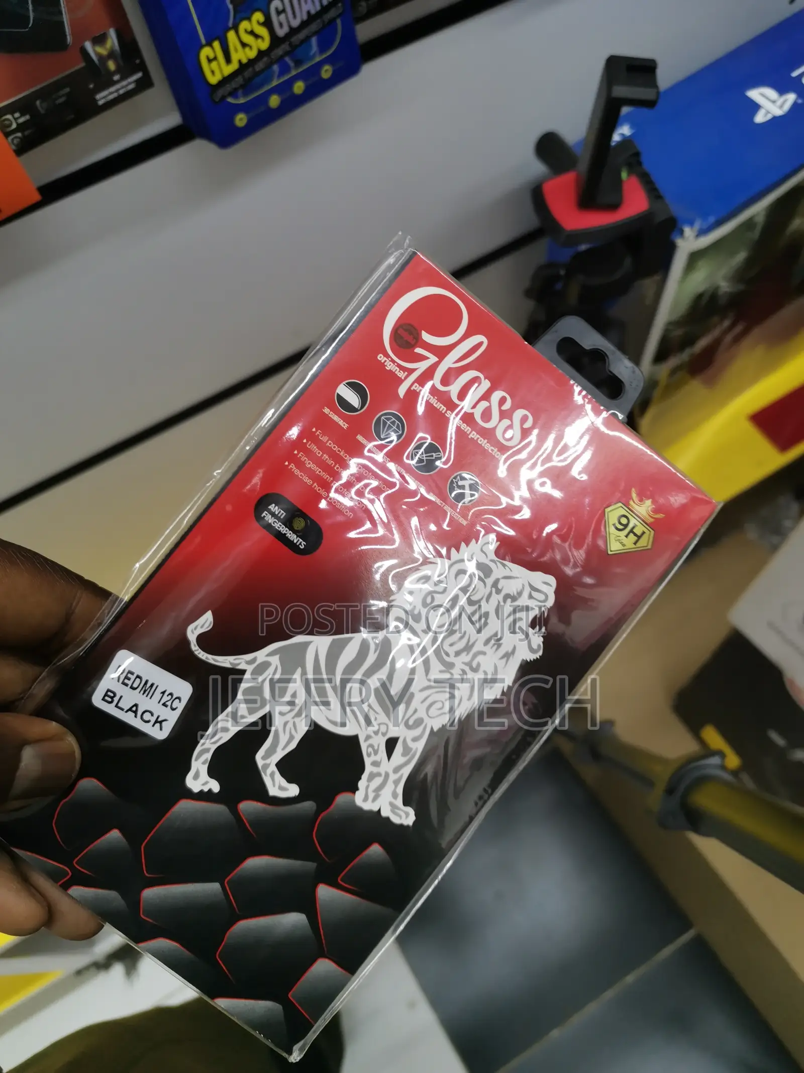 Anti-Fingerprint,Screen Protector for Redmi 12c-Black