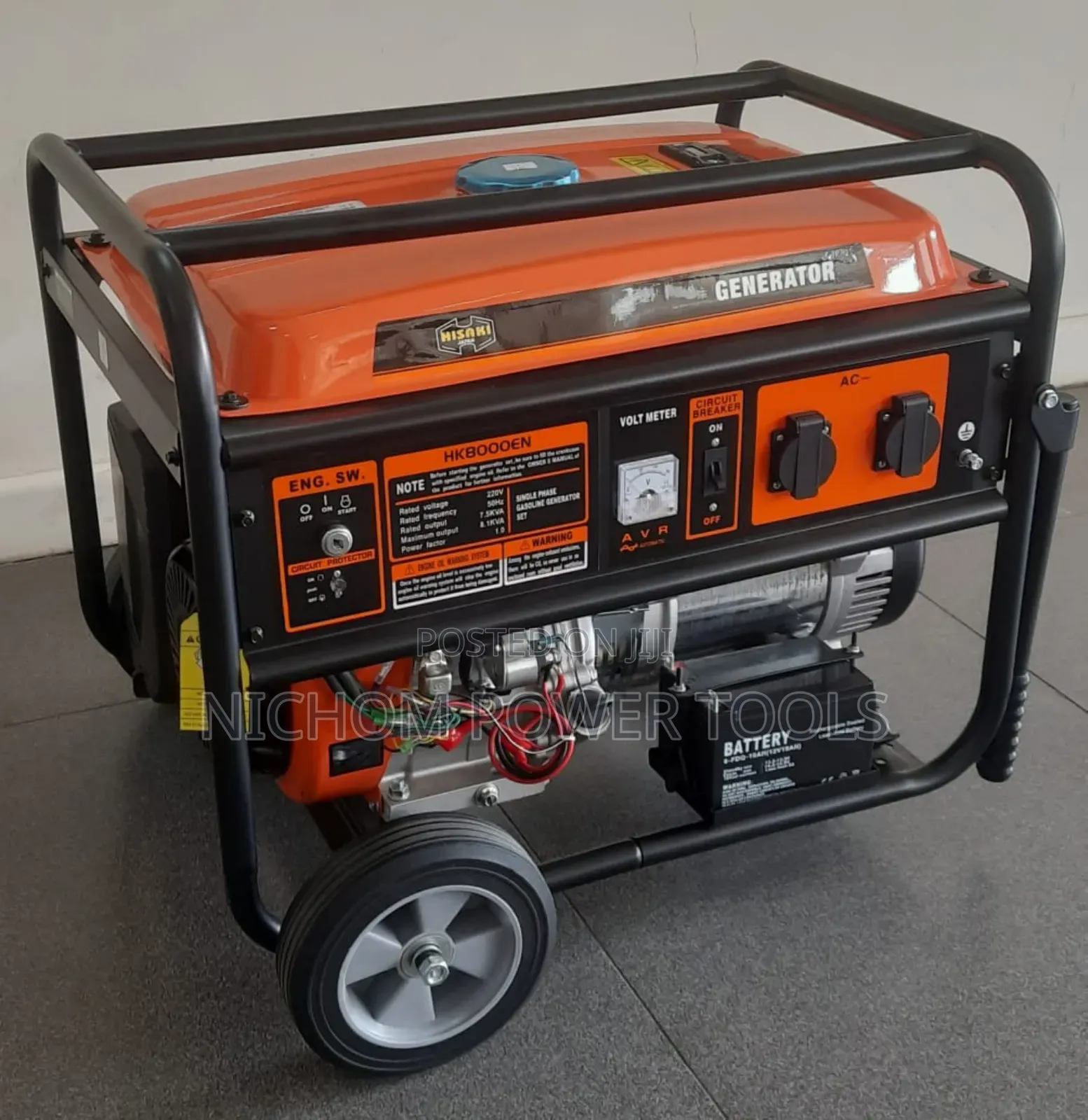 HK8000EN Hisaki Japan Petrol Generator 7.5kva Key Start