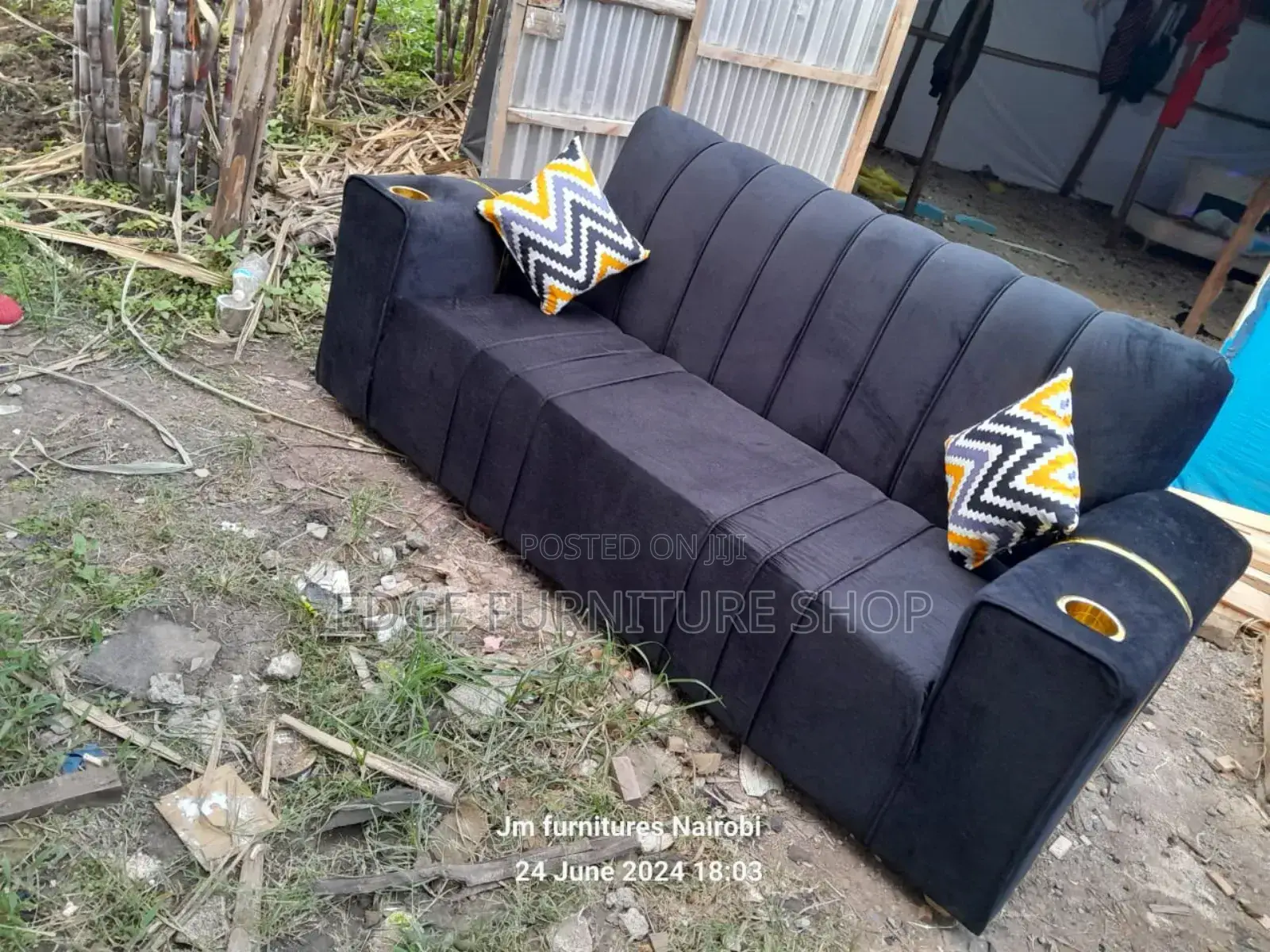 Black Three Seater at New Vision Furnitures