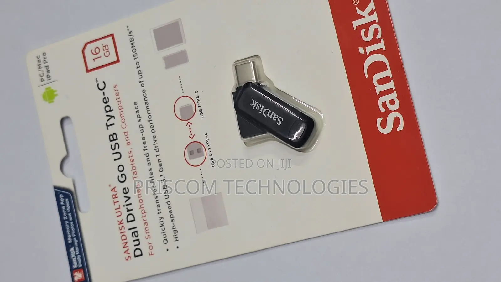 16GB Sandisk Flash Disk Drive Dual OTG USB Type C