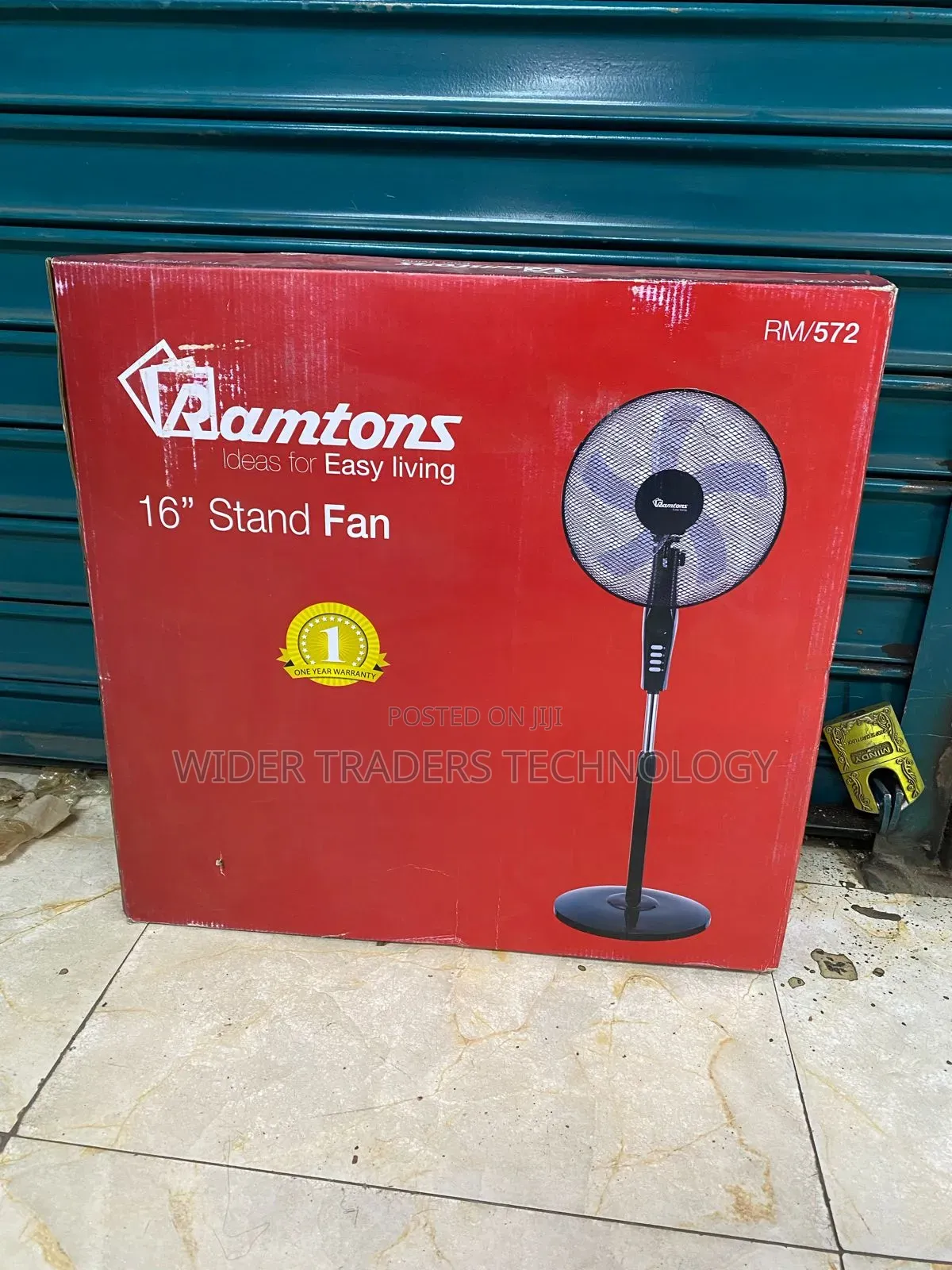 Ramtons RM/572 - Black Econo Standing Fan - 3 Speed - Black