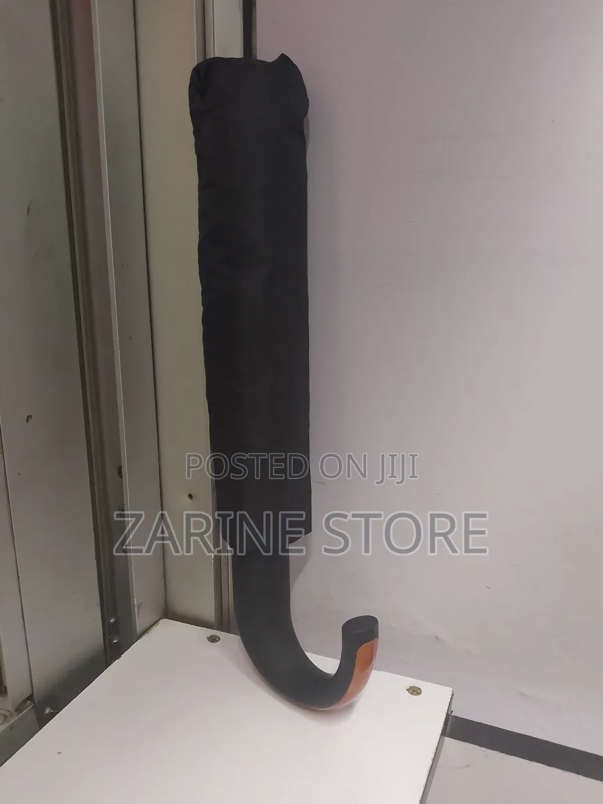 Black Rain Umbrella With Modernized Handle
