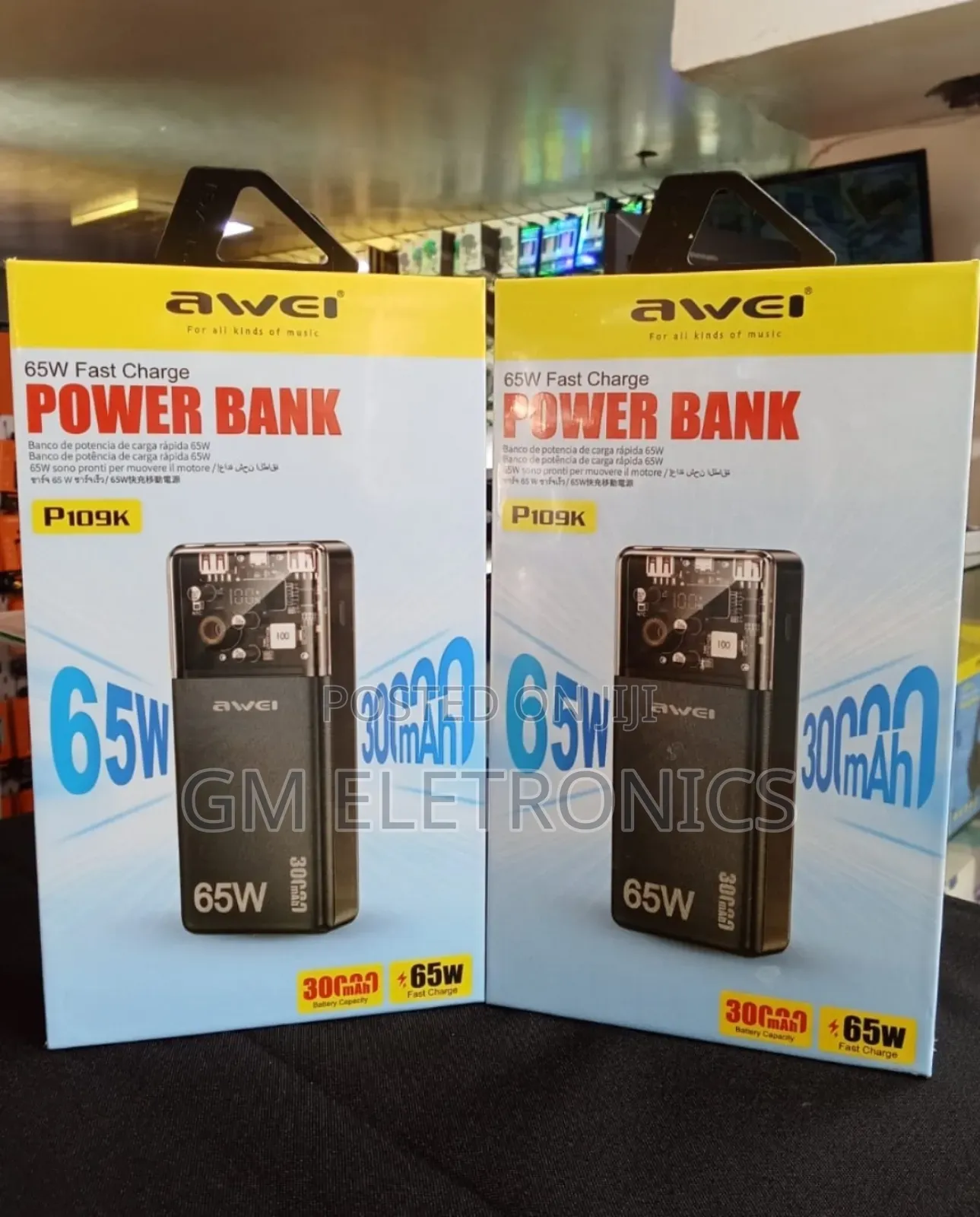 Awei P109k 3 in 1 Power Bank 30000mah With Type C [65w].