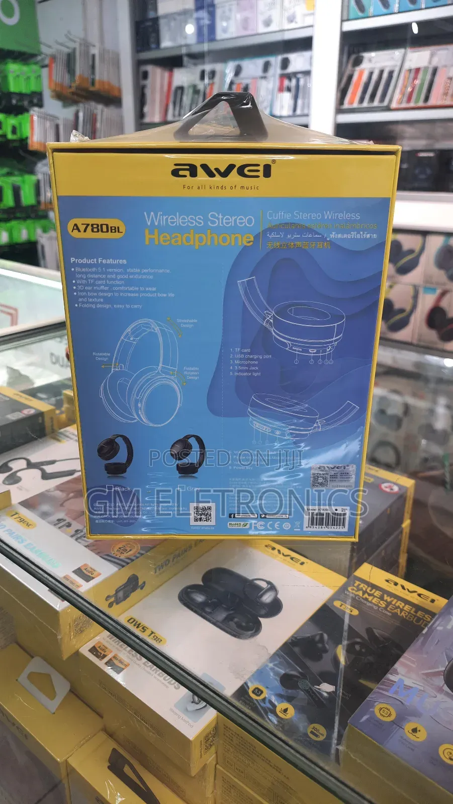 Brand New Awei A780bl Stereo Wireless Headset- Black.