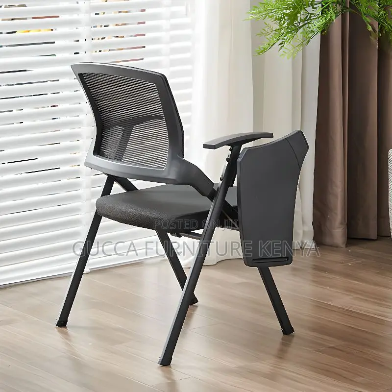 Office Chairs: Midnight Black Foldable Office Training Chair