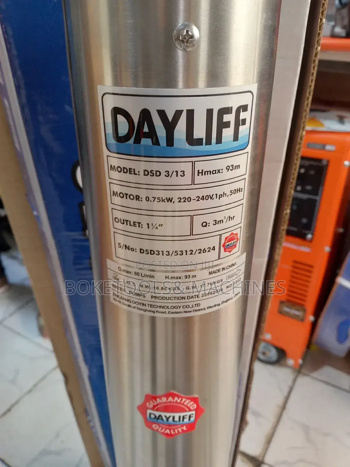 Dayliff DSD 3/13 1 HP Electric Submersible Water Pump