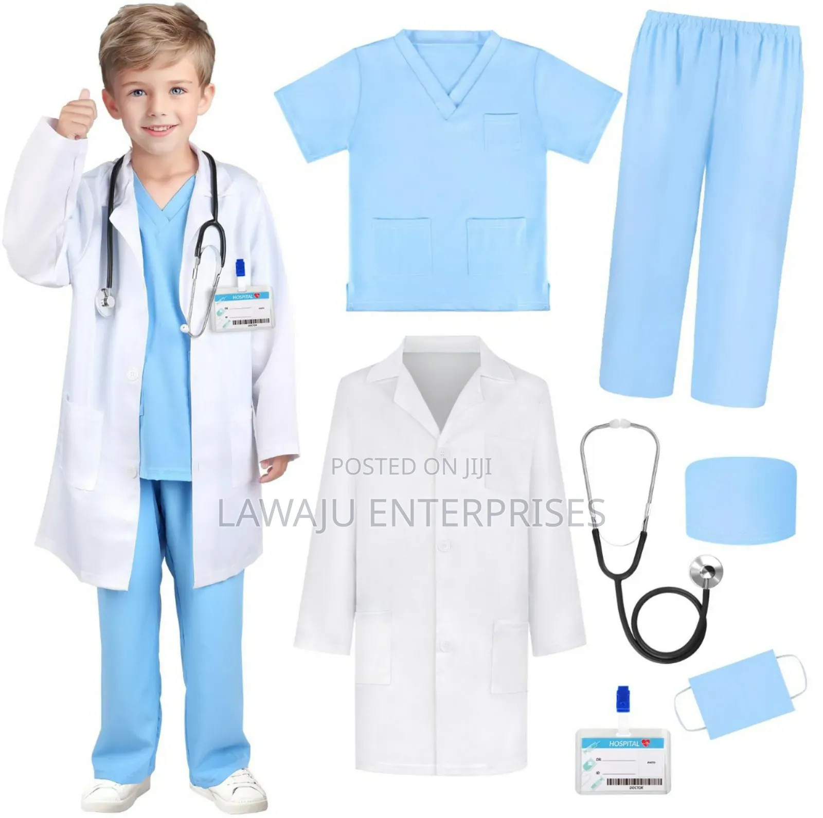Blue Professional Children Doctor's Costume