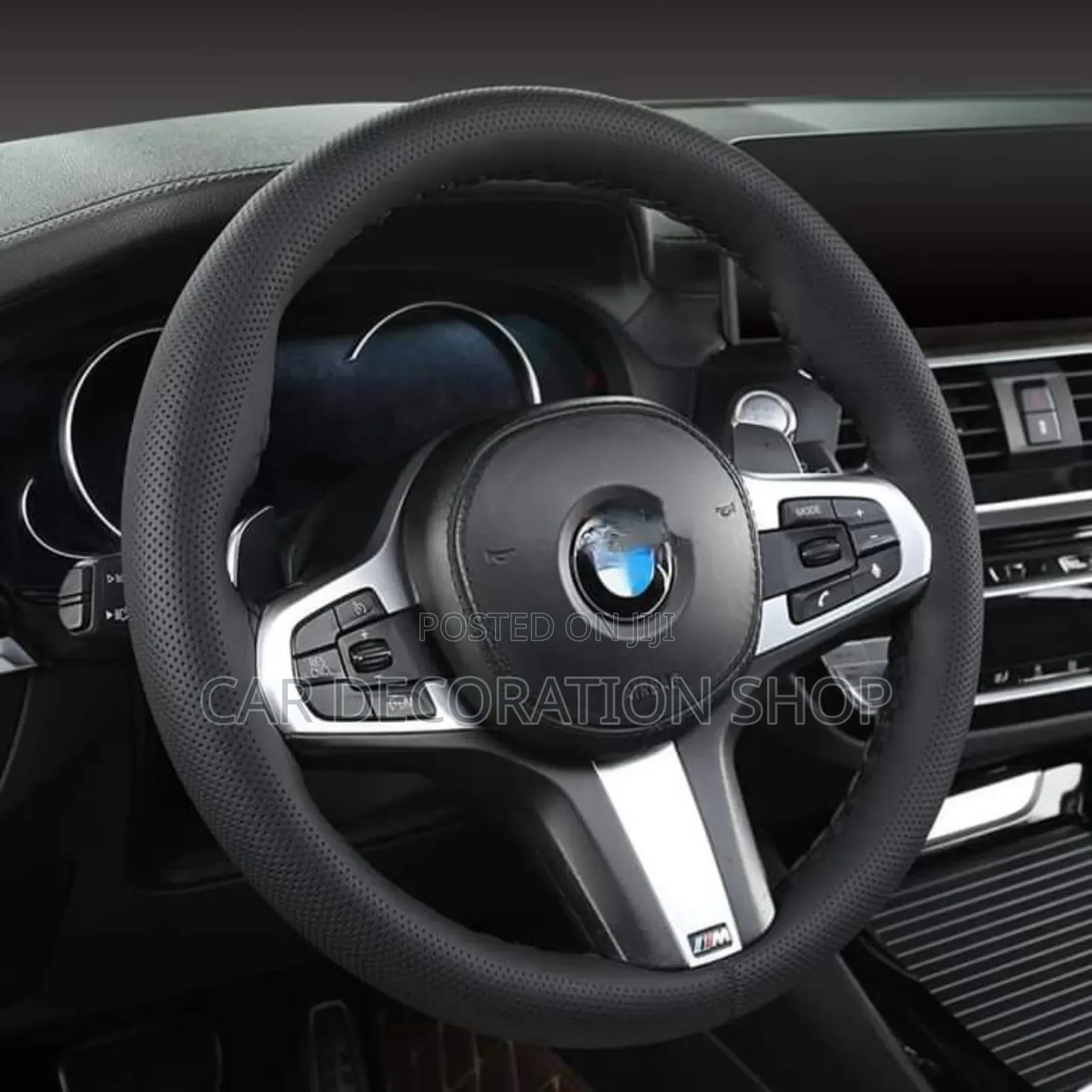 Perforated Leather Steering Cover With Stitching Kneedle