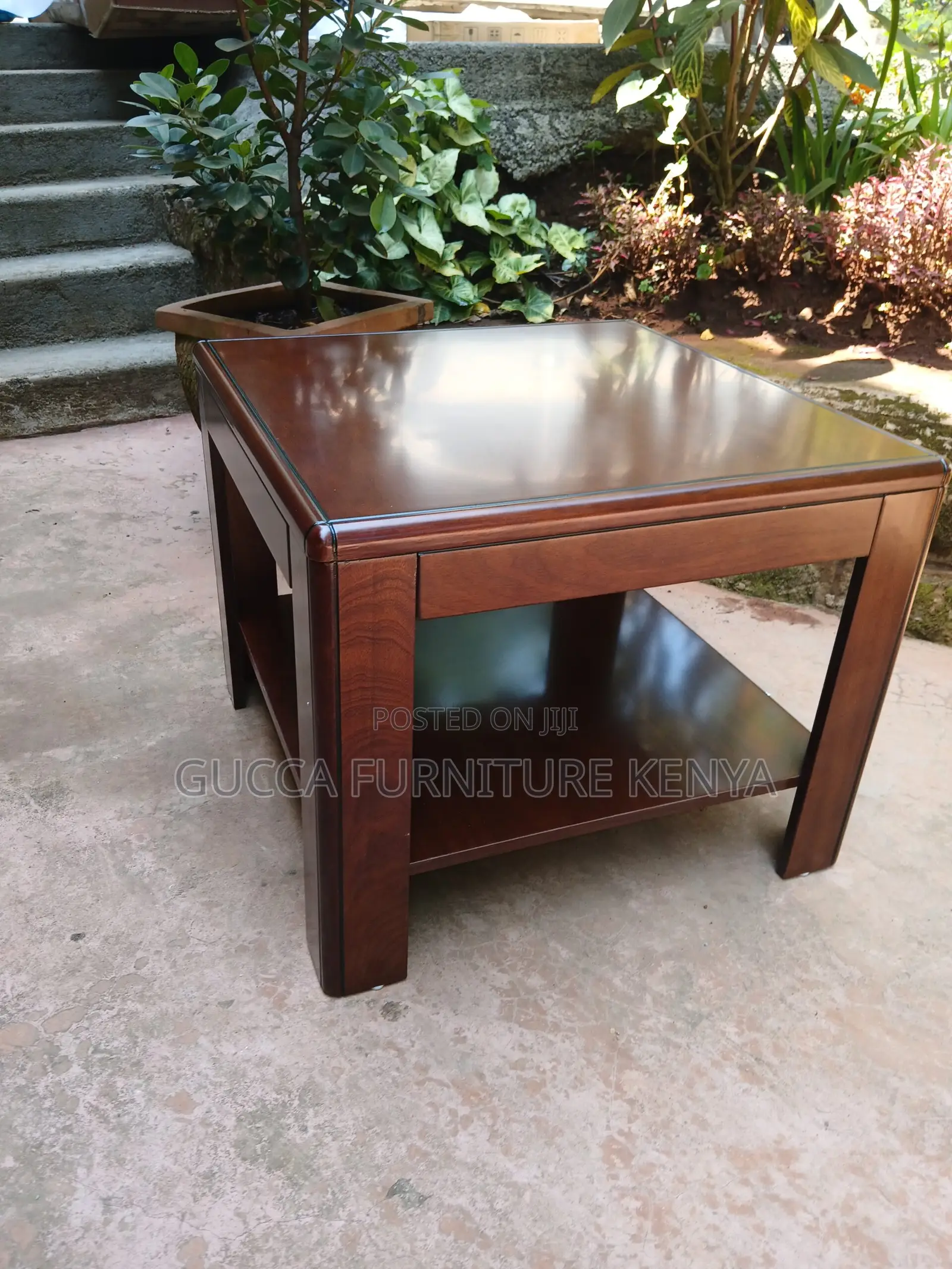 Coffee Tables: Heavy Mahogany Executive Office Coffee Table.