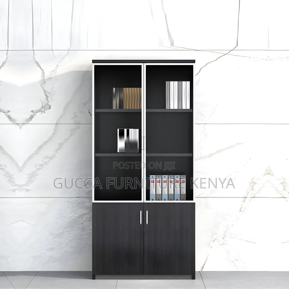 Cabinets: Clear View 2-Door Wood Office Storage Cabinet