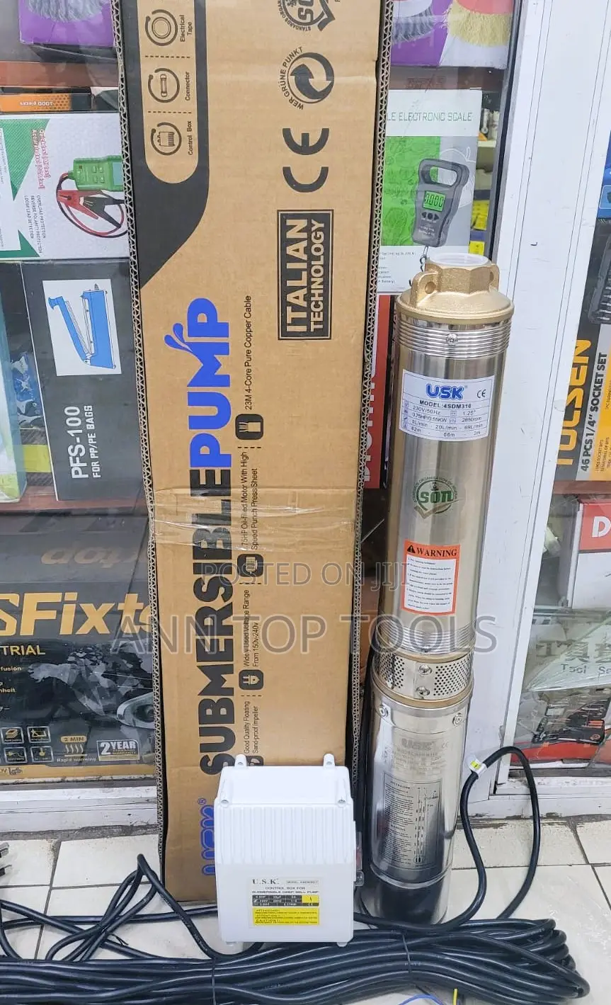 0.75 Hp Submercible Pump 63mtrs Head 30mtrs Cable Plus Con