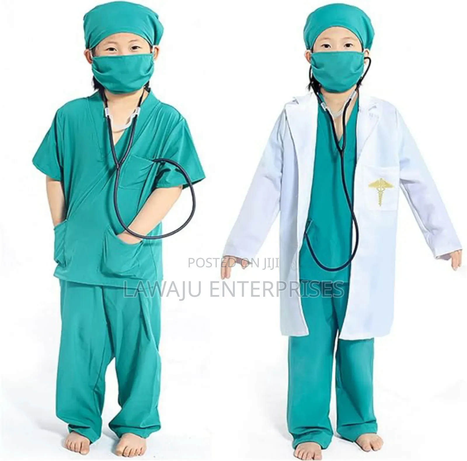Green Professional Children Doctor's Costume