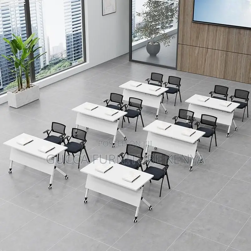 Office Table:Compact Foldable Study Table With Caster Wheels