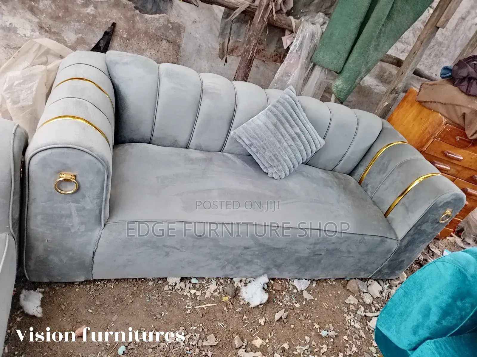 Grey Sfa at New Vision Furnitures