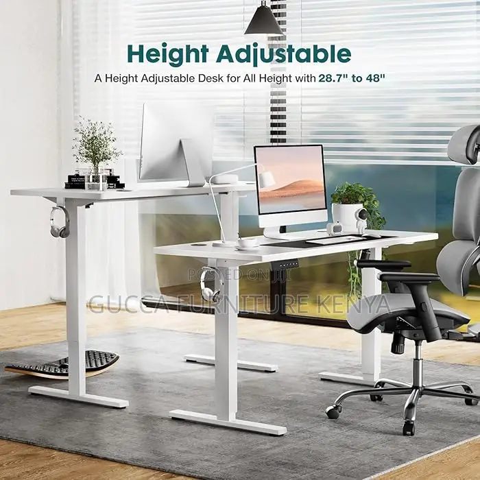Office Tables: Ergonomic Rising Sit Stand Computer Table