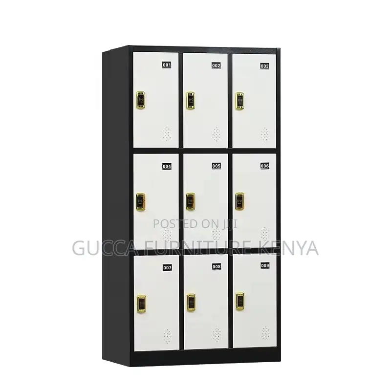 Cabinets: Modern Chalk 9-Locker Office Filing Cabinet