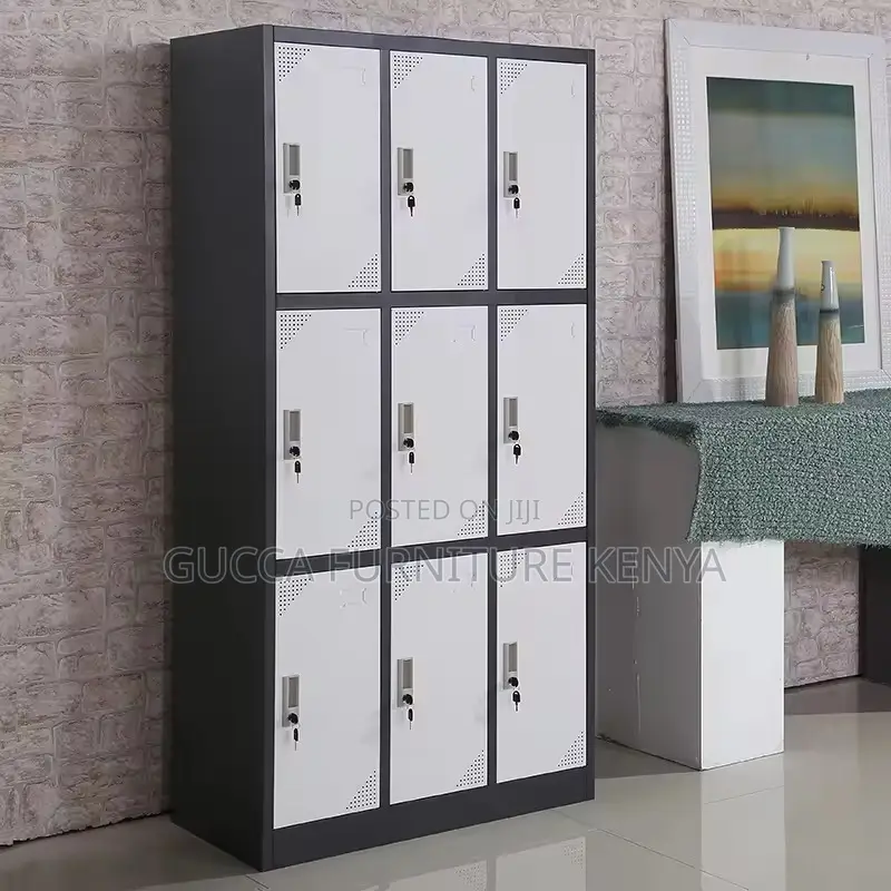 Cabinets: Modern Chalk 9-Locker Office Filing Cabinet