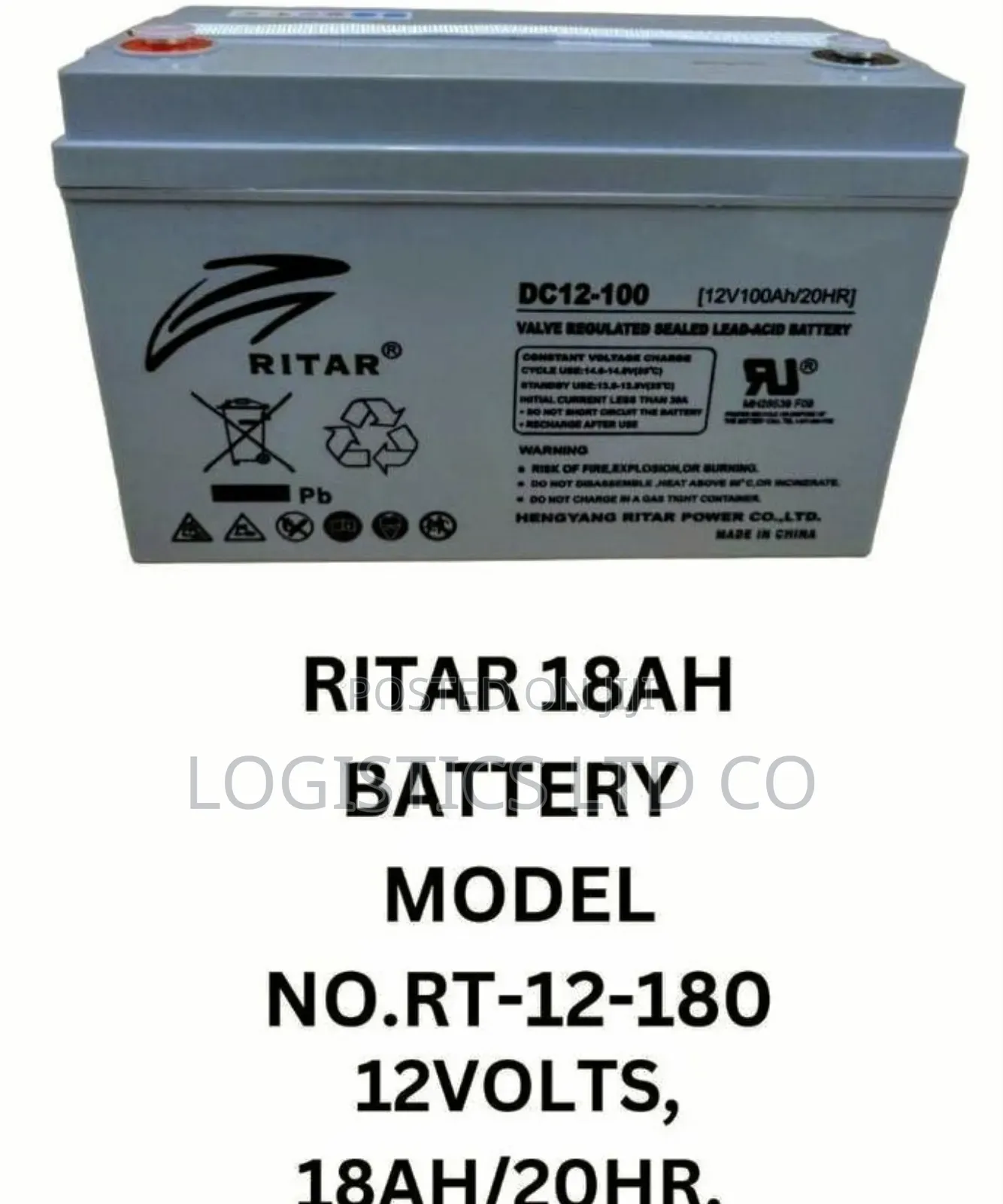 Ritar Solar Battery 18 Ah 12 v for Power Back Up