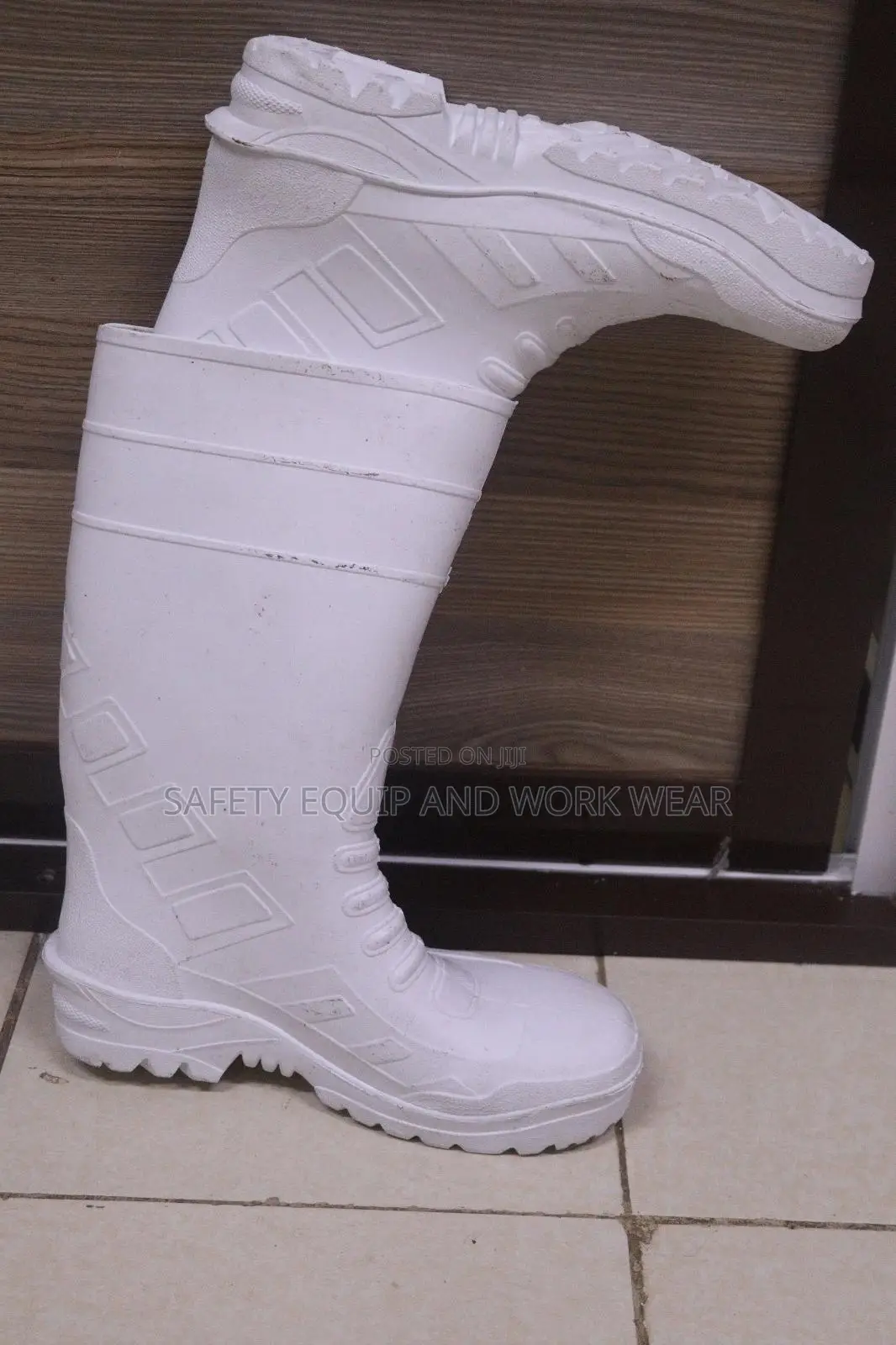 White Steel Toe Industrial Boots