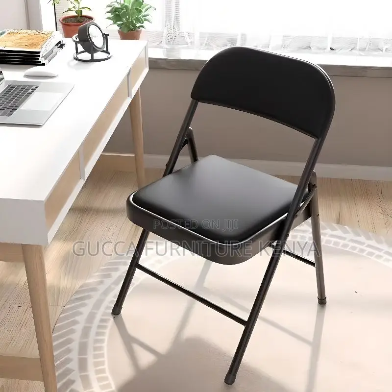 Office Chairs: Simplistic Foldable Armless Leather Chair