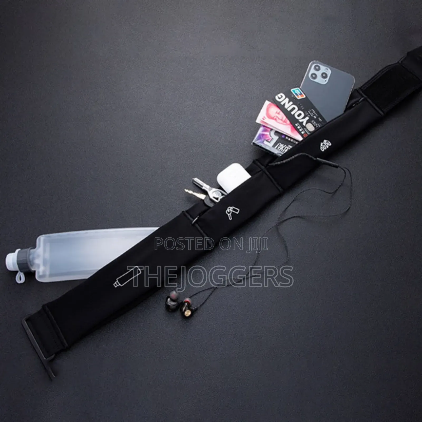 Waterproof Slim Running Belt With 300ml Water Bottle