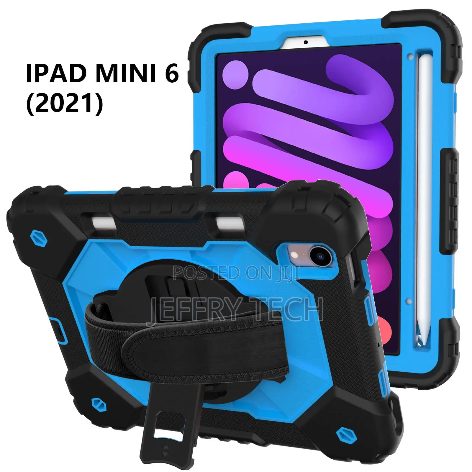 iPad Mini 6 2021 Shockproof Cover With Swivel Stand-Blue