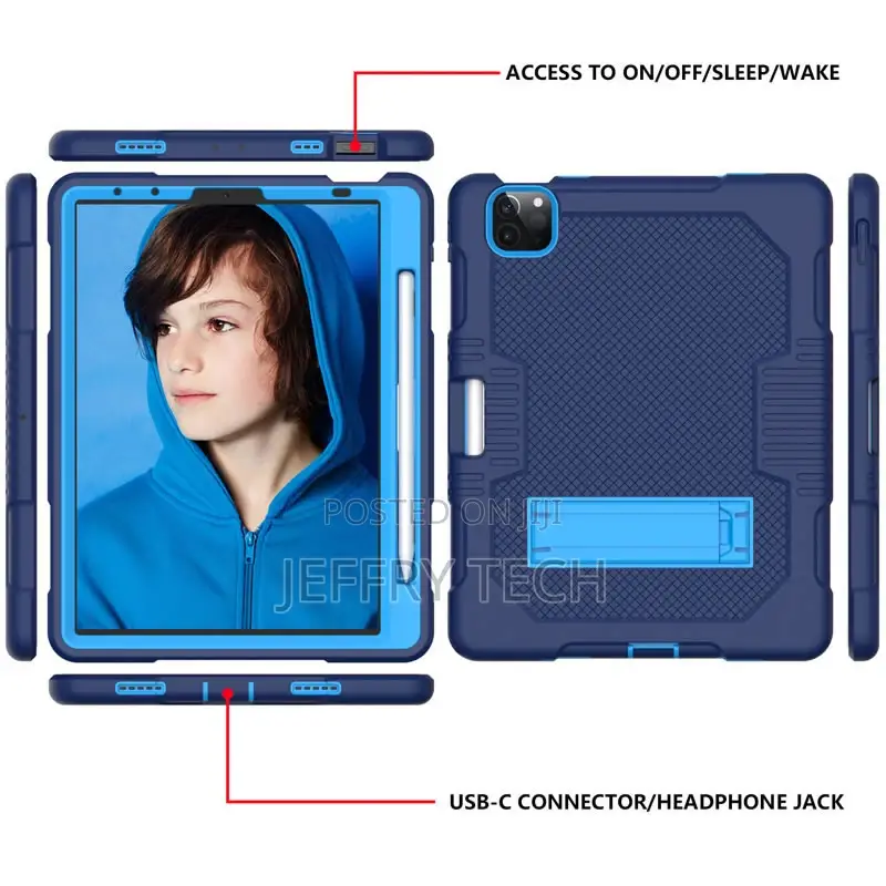 iPad Pro 1st Gen 11 Inch 2018 Heavy Duty Rugged Case,Blue