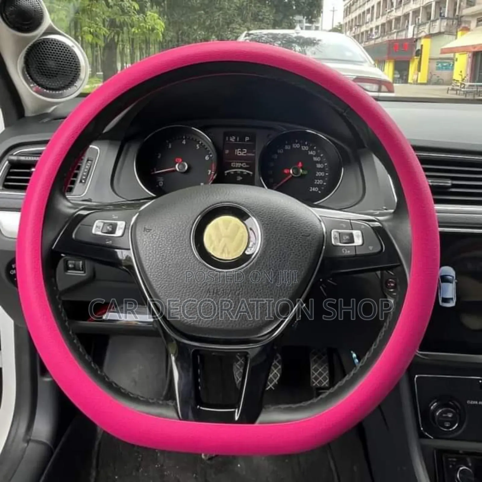 Pink Silicone Steering Wheel Cover