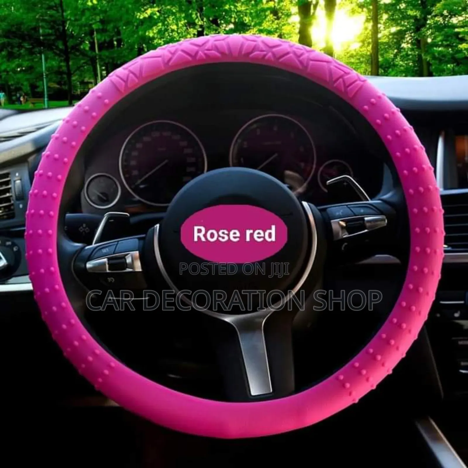Pink Silicone Steering Wheel Cover