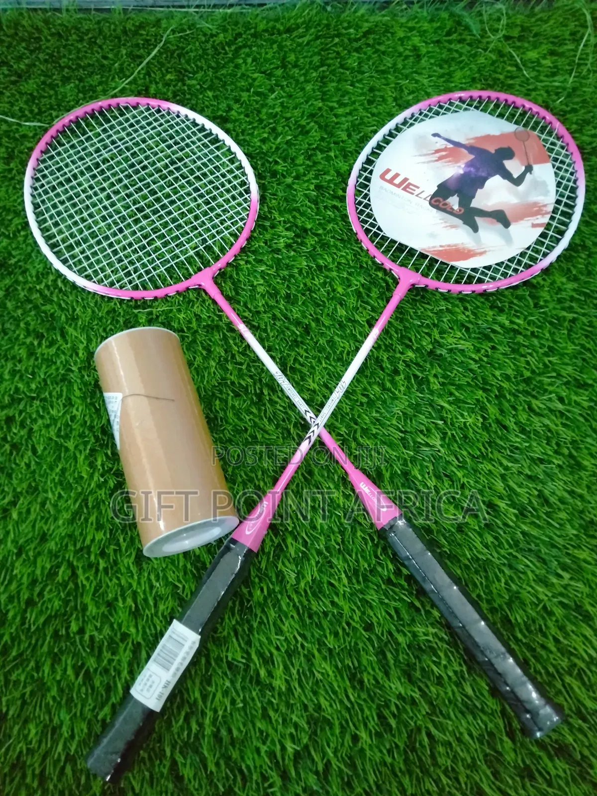 Pink Badminton Racket With 2 Racket and 3 Shuttlecock