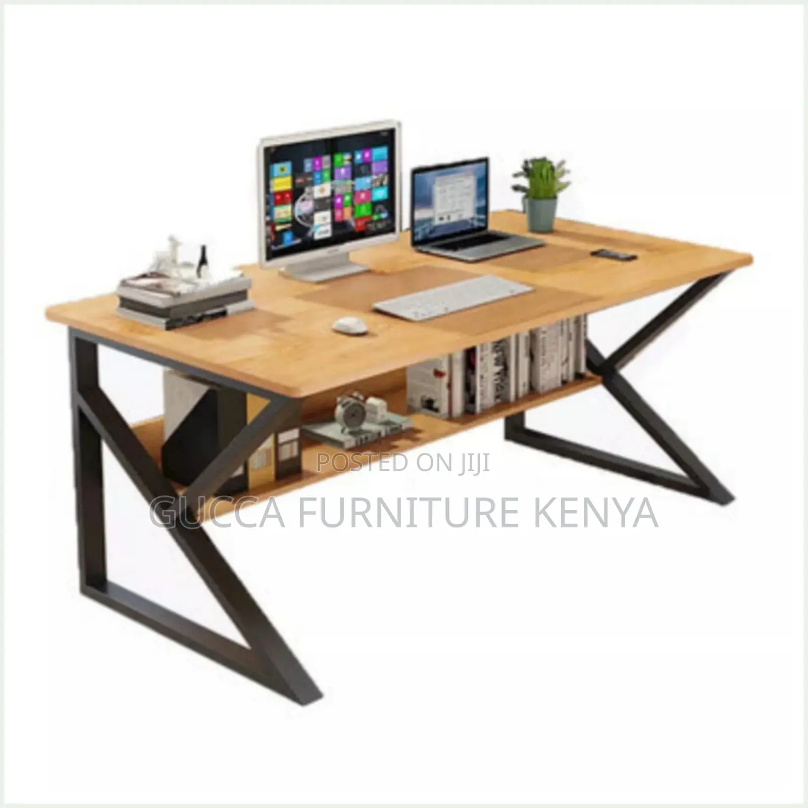 Office Tables:1400mm Wooden Top Meander Corner Study Table