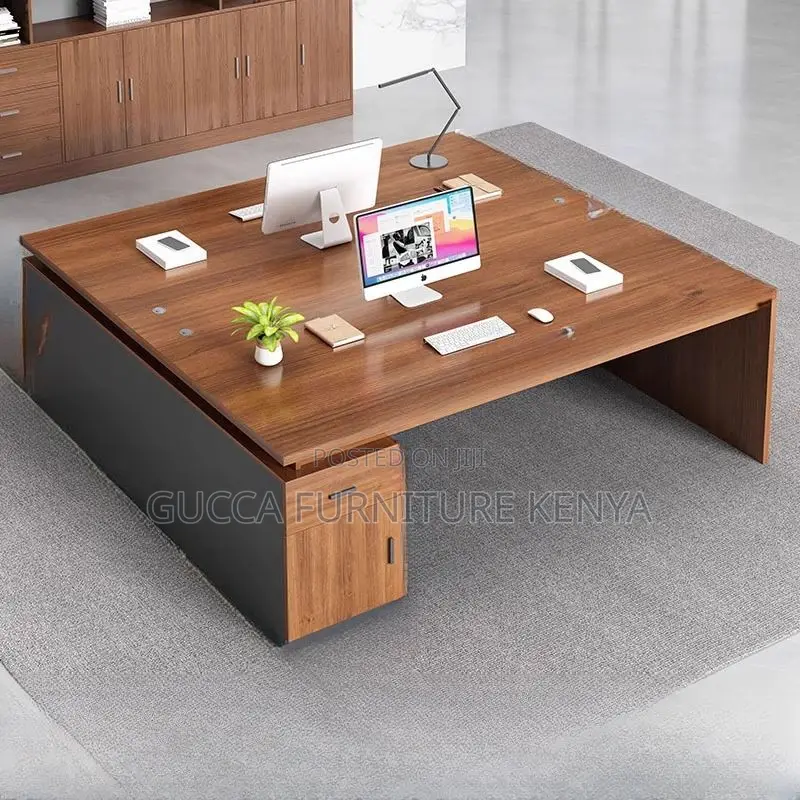 Office Tables:Executive Desk With Filing Cabinet and Drawers