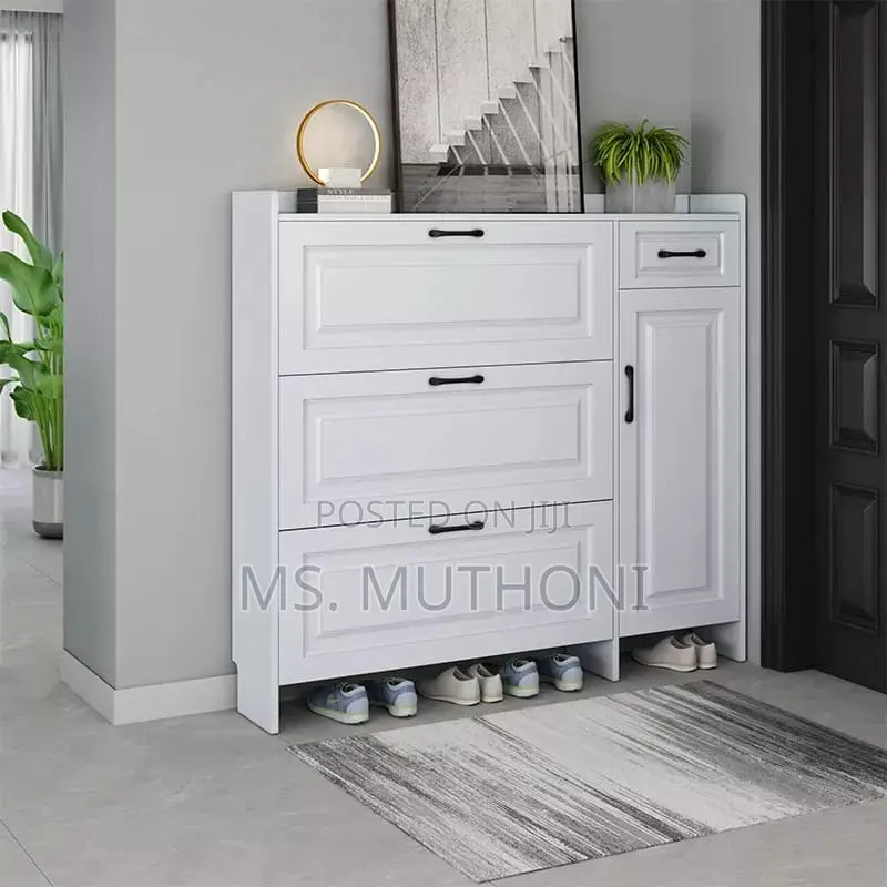 Entryway, Hidden Shoe Organizer Cabinet With Door and 3 Flip