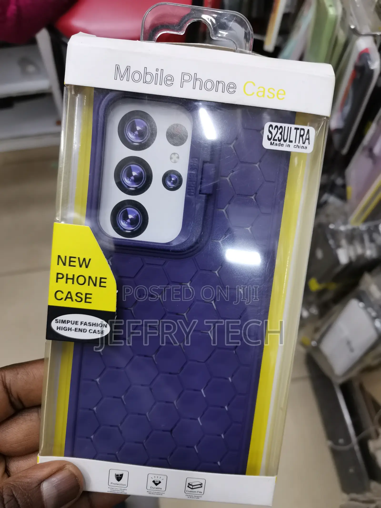 Honeycomb Case for Samsung Galaxy S23 Ultra-Purple