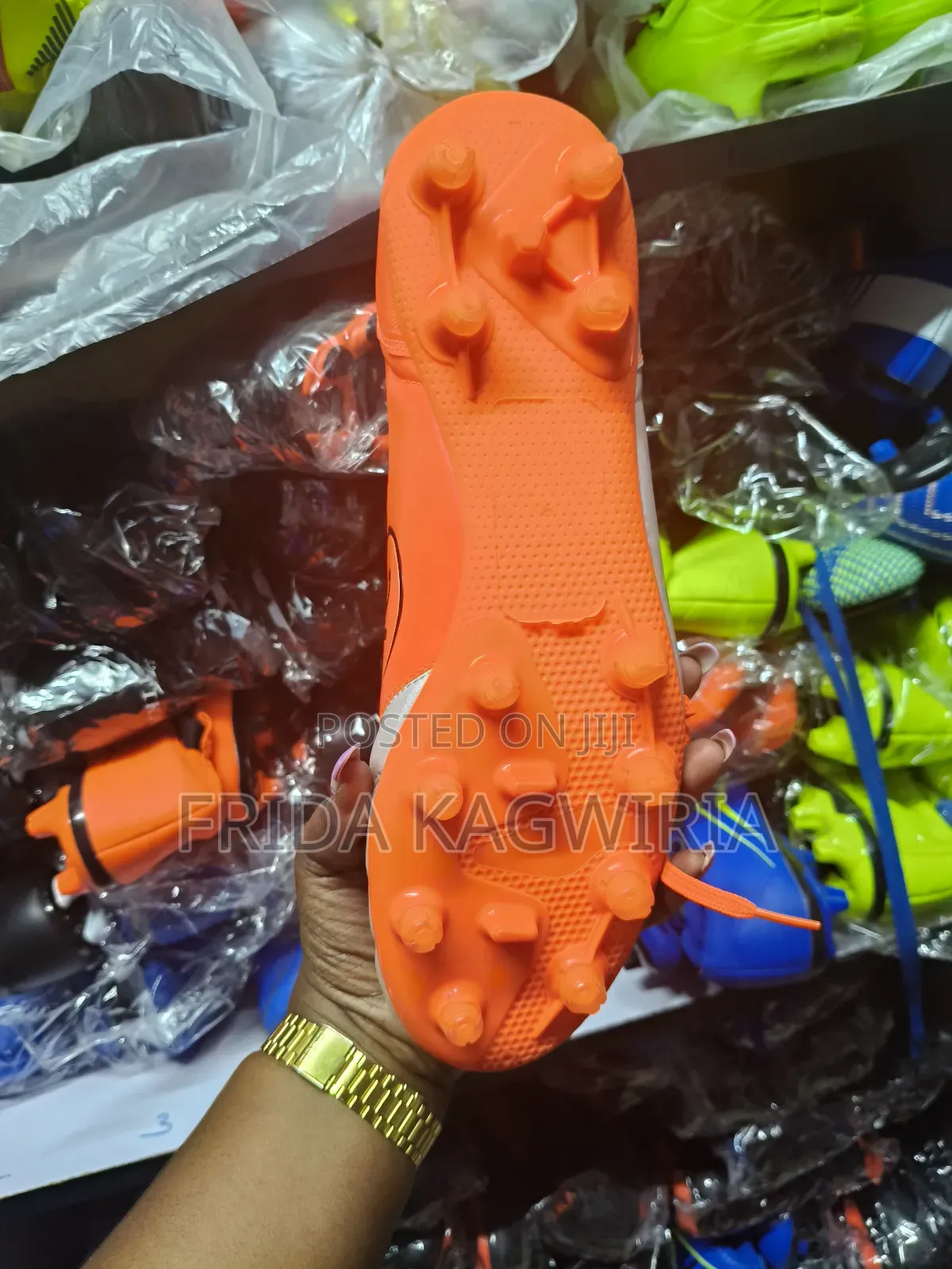 T90 Orange Soccer Boot Size 45