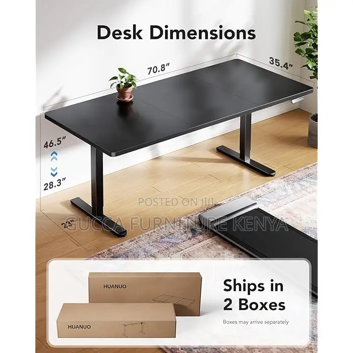 Officetable:1400mm Ergonomic Adjustable Height Computer Desk